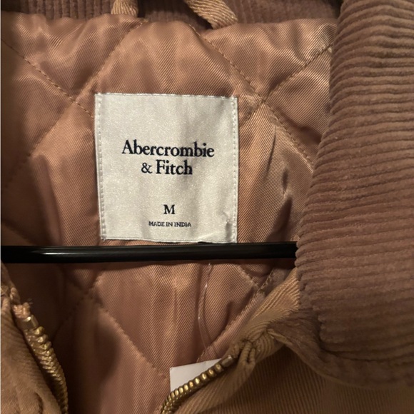 Abercrombie & Fitch Women's Tan Utility Jacket with Corduroy Collar - Picture 2 of 2